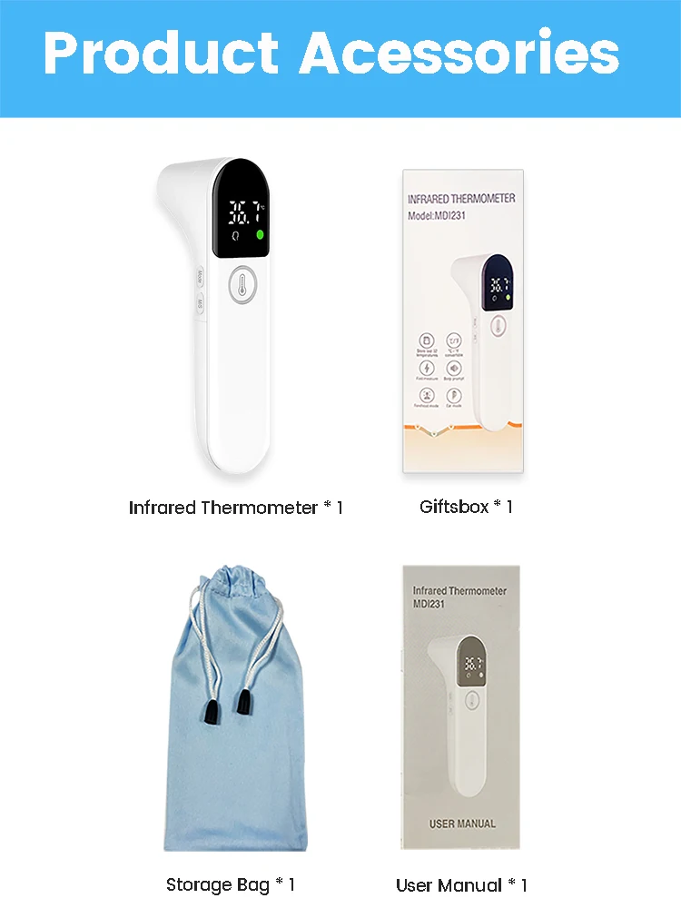 Non-contact led Infrared Thermometer Digital Forehead Ear Body Thermometer Baby Adult Fever Temperature measureTermometro