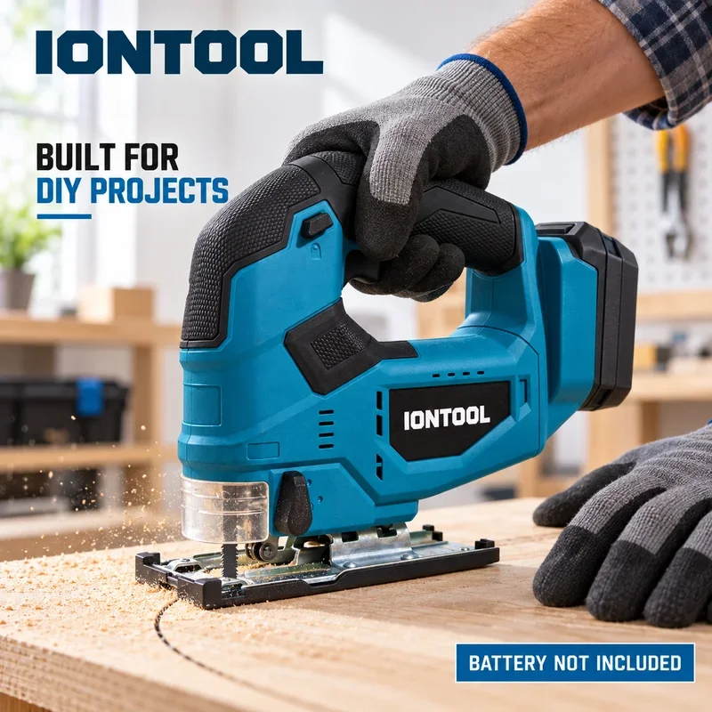 IONTOOL 450W Brushless Cordless Jig Saw 800 to 3000SPM 90mm Cutting Depth Electric Jigsaw for Woodworking DIY