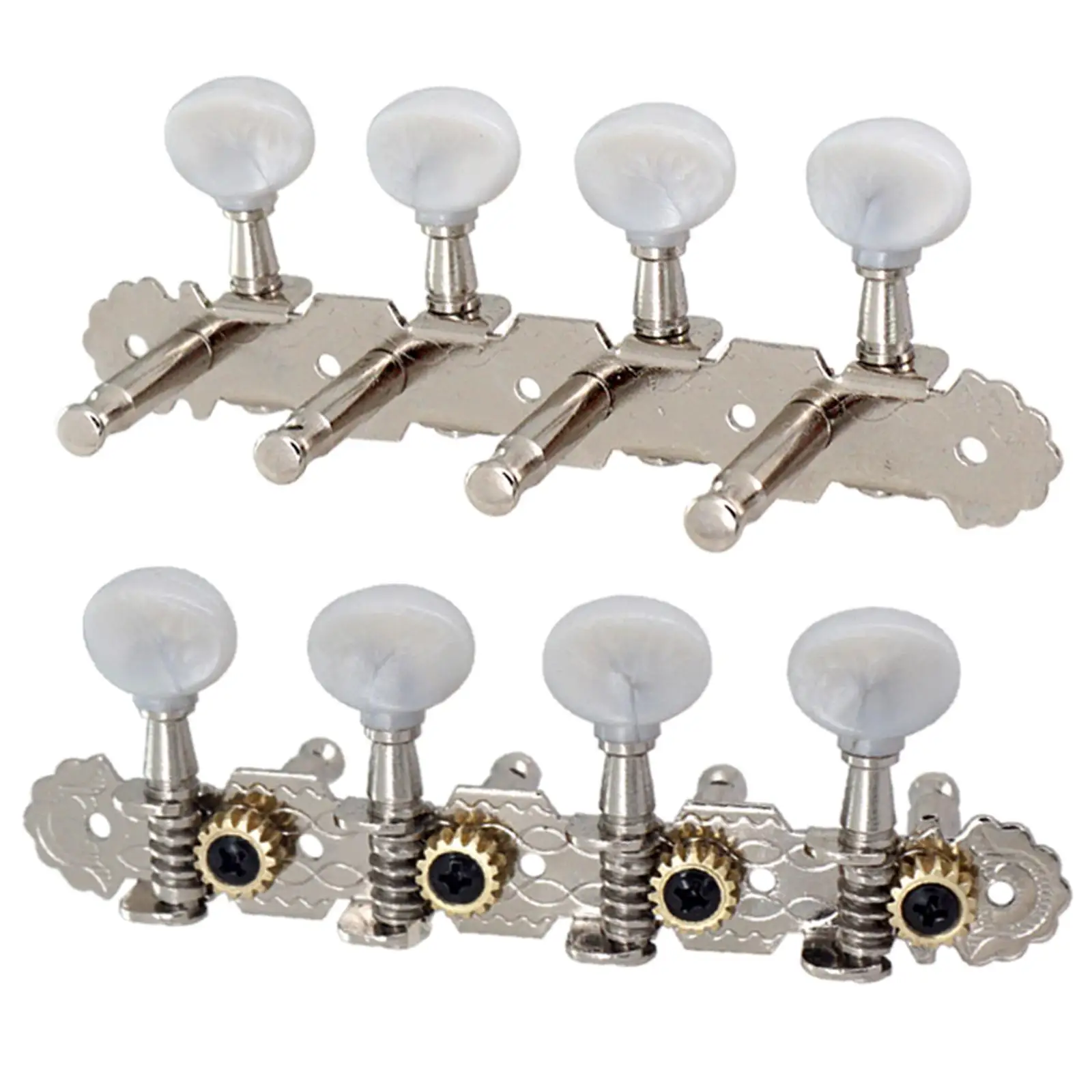 Mandolin Tuner Heads 1 15 Gear Stable Machines 4L 4R Silver Pegs for Mandolin 8 String Instruments Parts