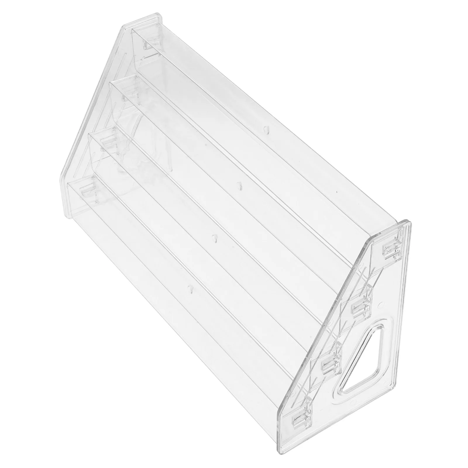 

Clear Acrylic Greeting Card Display Rack Organizer Tiered Stand for Postcards Nail Polish Perfume Countertop Storage