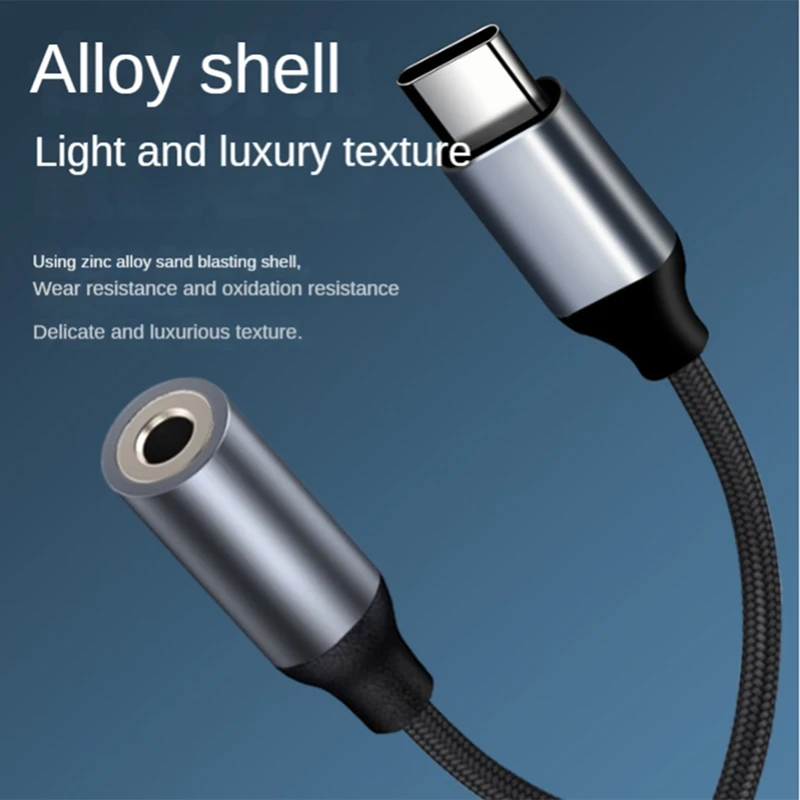 USB Type C to 3.5mm Aux Adapter Type-C 3 5 Jack Audio Cable Earphone Cable Converter for Samsung Galaxy S21 Ultra S20