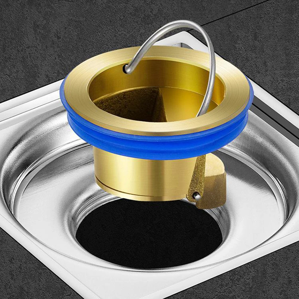 Deodorizing Core Brass Floor Drain Kitchen Non-Slip Sewer Core Toilet Anti-Odor Plug Backflow Preventer Bathroom