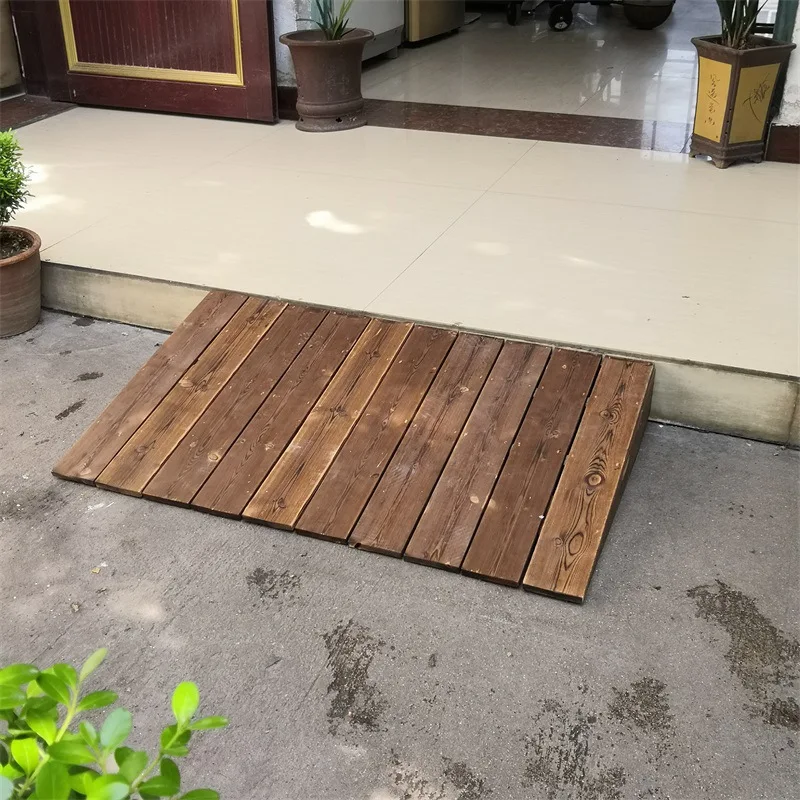 Anti-corrosive wood slope floor ingot barrier-free solid wood board door toddler slope to triangular pad step threshold