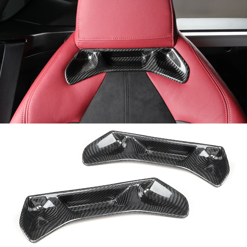 Carbon Fiber Seat Headrest Cover For Supra A90 GR Seat Back Decoration Panel Cover Sticker, Seat Headrest Cover Interior Parts