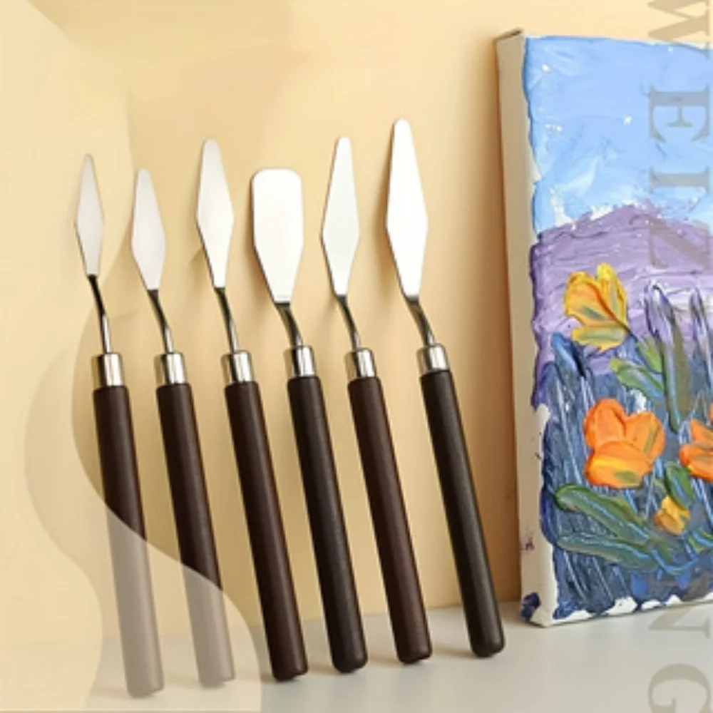 7Pcs Stainless Steel Palette Knives, Oil Painting Spatula for Acrylic & Cake Decor, Artist Art Supplies