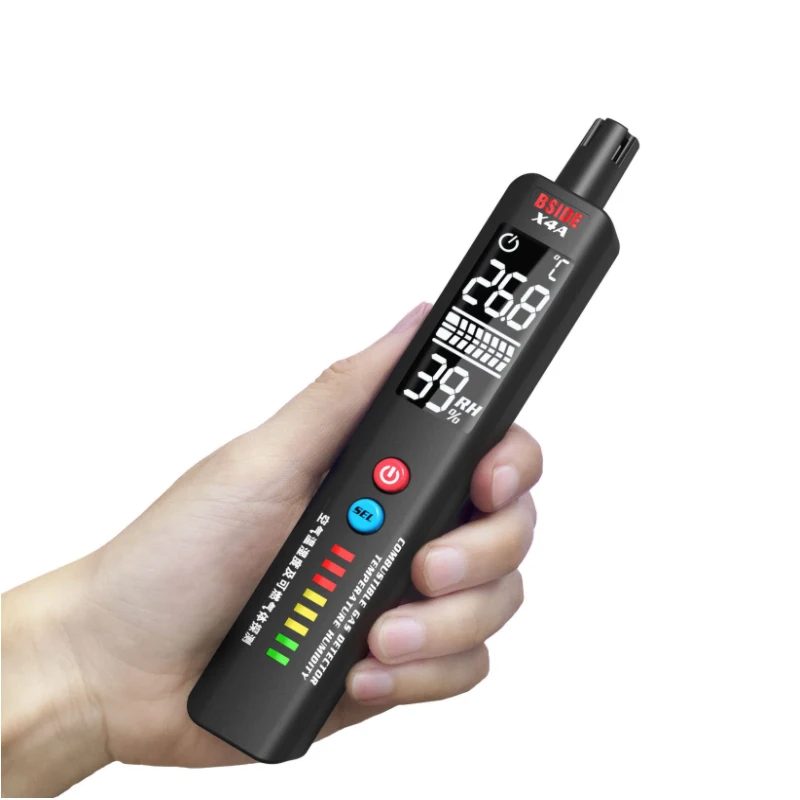 BSIDE X4A Gases Leak Detector Quick Response Combustible CO Gases Detector Alarm Indicator Temperature Humidity Measuring