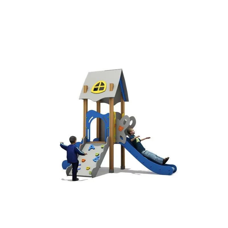 Commercial Outdoor Playground Equipment Durable Plastic HPL Kids Slide with 10-20 Kids Capacity for Outdoor Amusement