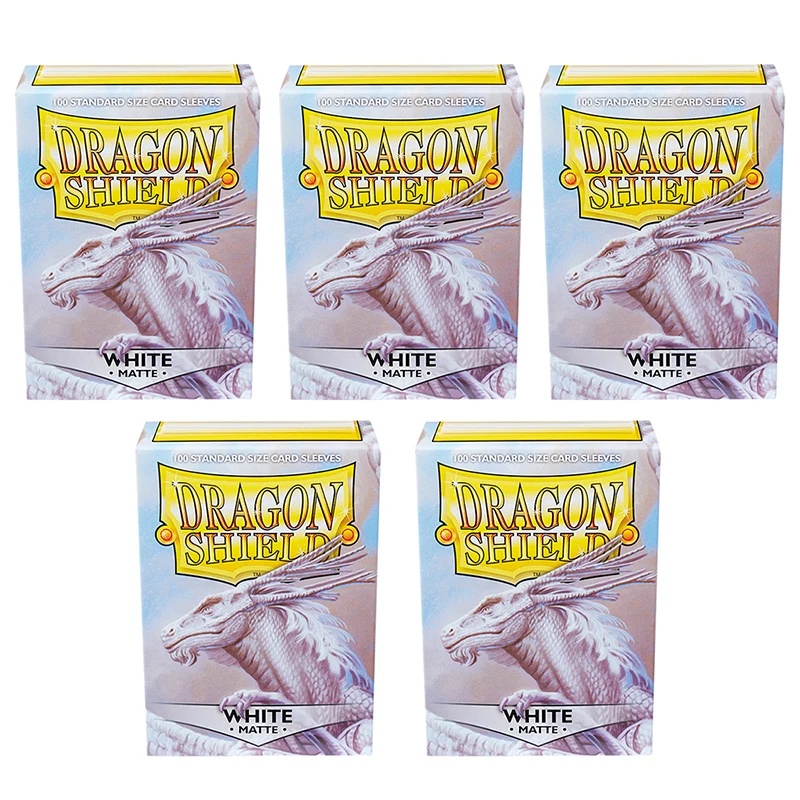 

5PACK Dragon Shield White TCG Board Game Standard Size Sleeves Play Card Protector MTG/PKM Cover 66x91mm