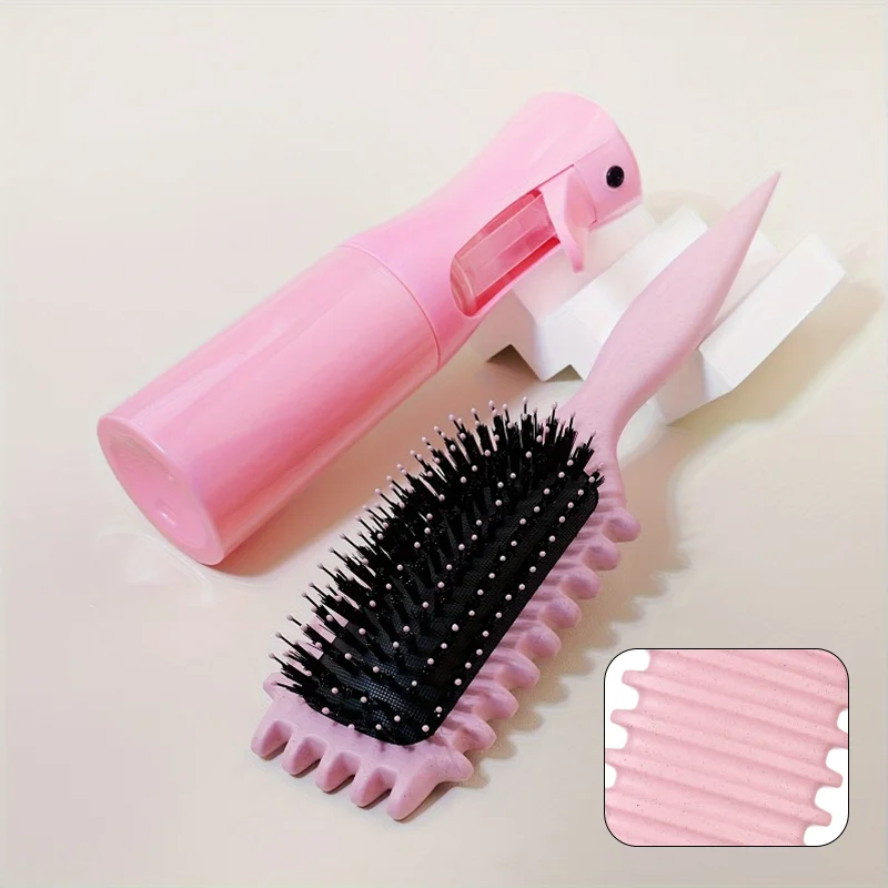 1/2 Stuks Haar Schoonheid Set Ontwarrende Snoep Borstel Met Continue Spuitfles Zacht Krullend Haarverzorging Borstel Kit salon Styling Tools - afbeelding 1