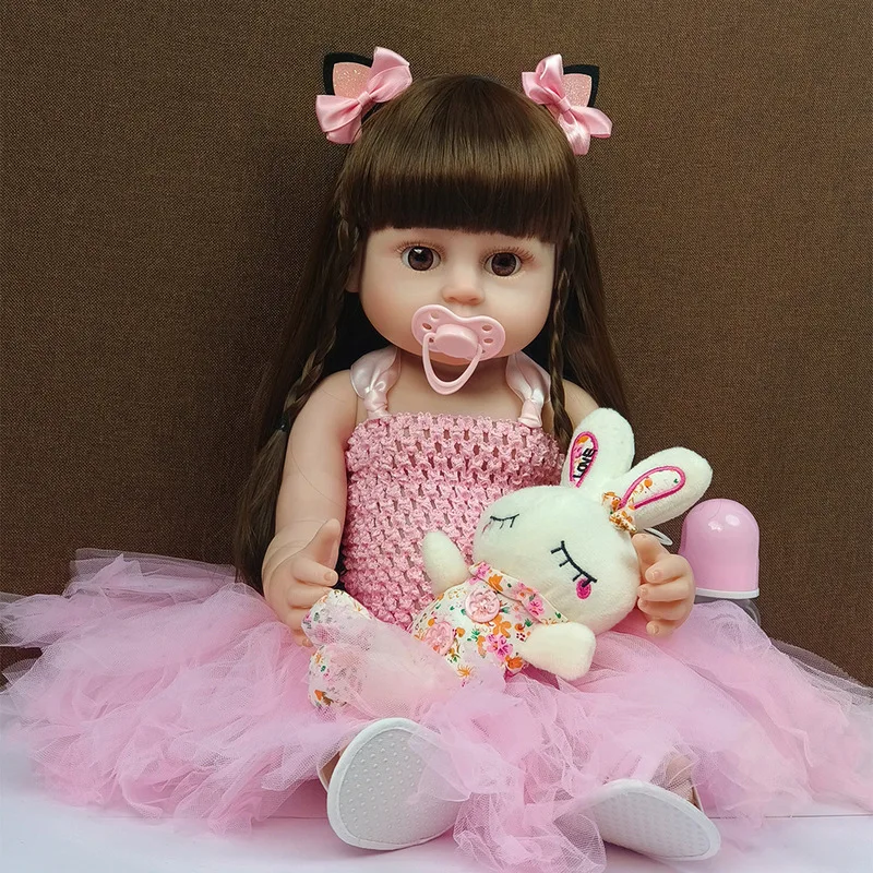 Npk Original 46cm Reborn Baby Toddler Doll Full Silicone Body Vinyl Toy For Bebe Accompanying Toy Christmas Gift Girl Princess