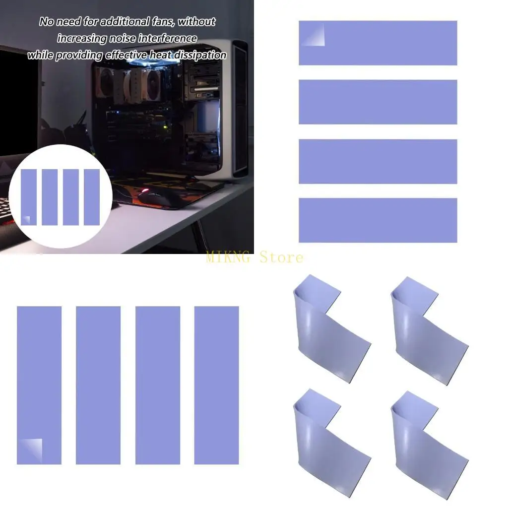 

4Pcs Noiseless M.2 2280 Ssds Heatsink Adhesive Thermal Conductive Silicone Pad best sale