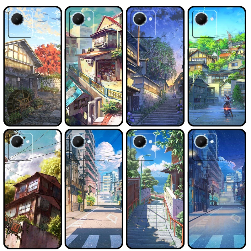 Japanese Anime Hand Painted House For Realme GT Neo 5 3T 2T 9 10 11 Pro Plus C11 C15 C21Y C25Y C30 C31 C33 C35 C53 C55 Case