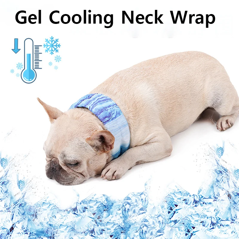 Blue Gel-coated Cool Pet Scarf - Summer Cooling Gadget For Pets Doggy Headband Outdoor Anti-sunstroke Pet Accessory Comfortable