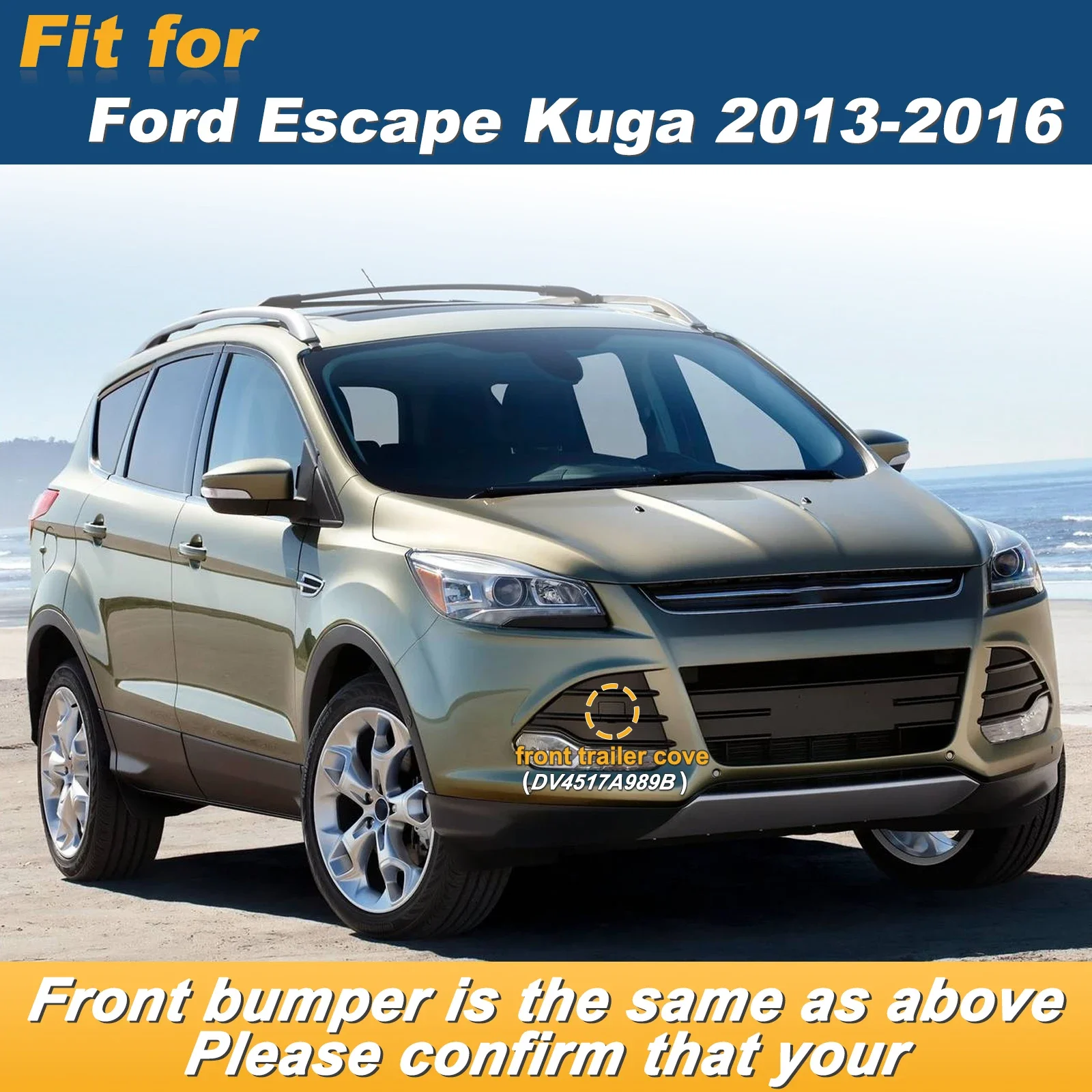 For Ford Escape Kuga 2013 2016 Front Bumper Tow Hook Towing Eye Cover Replacement Genuine Part DV4517A989B