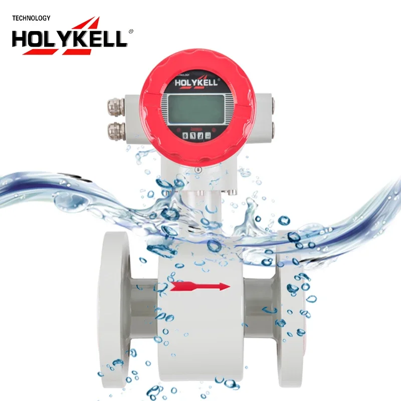 

Holykell DN50 digital industrial sewage water magnetic electromagnetic flow meter