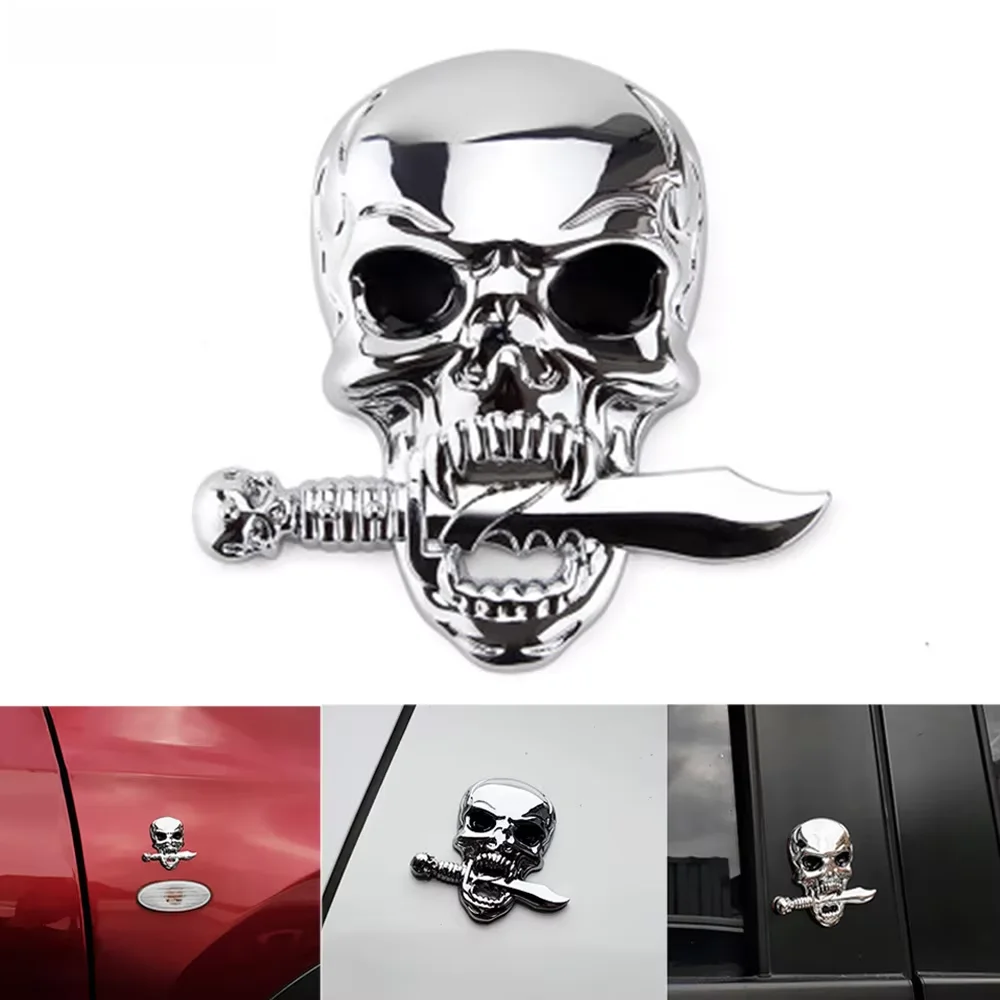 

1pcs\ Skull Metal Sticker for Car, 3D Skull Decal,Skull Zinc Alloy Emblem, for Car Truck SUV, Motocycle,etc.