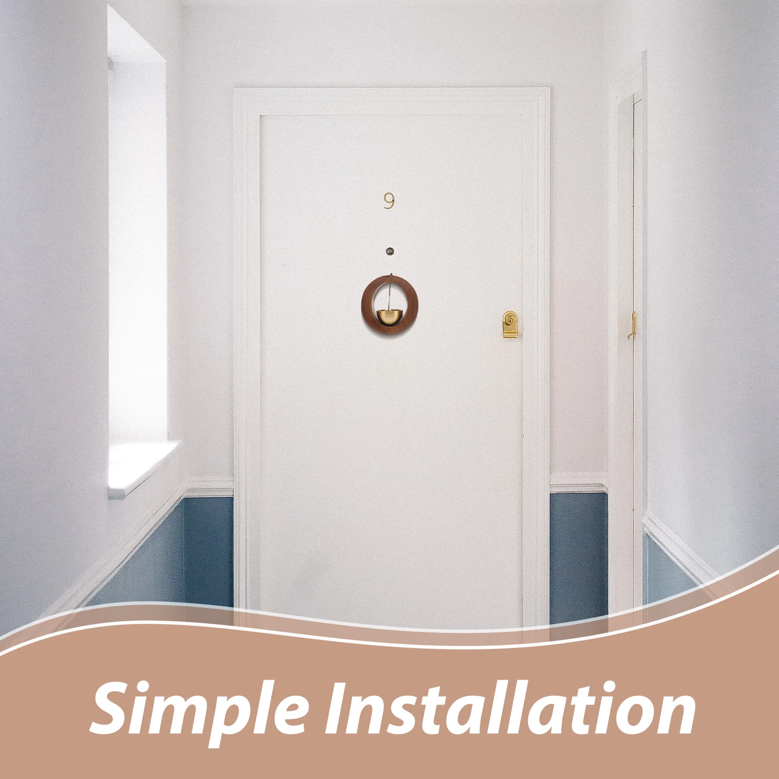 

Wooden For Business Home Decorative Doorbell Durable Retro Wind Shopkeeper Ornament Entry Bell Wood Door Entrance Sign