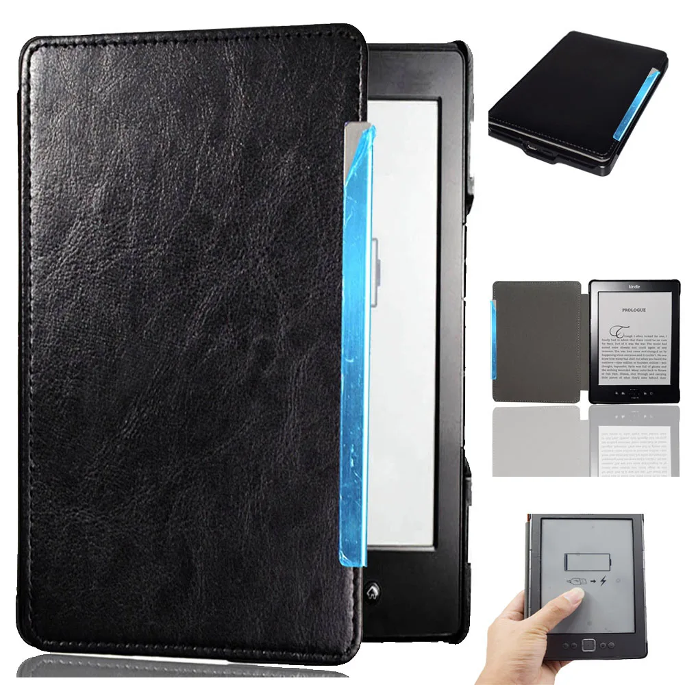 Cover Case For Amazon Kindle 4 4th Kindle 5 5th Ebook Model D01100 Magnet Closured Leather Cases Pouch Kindle4 Shell