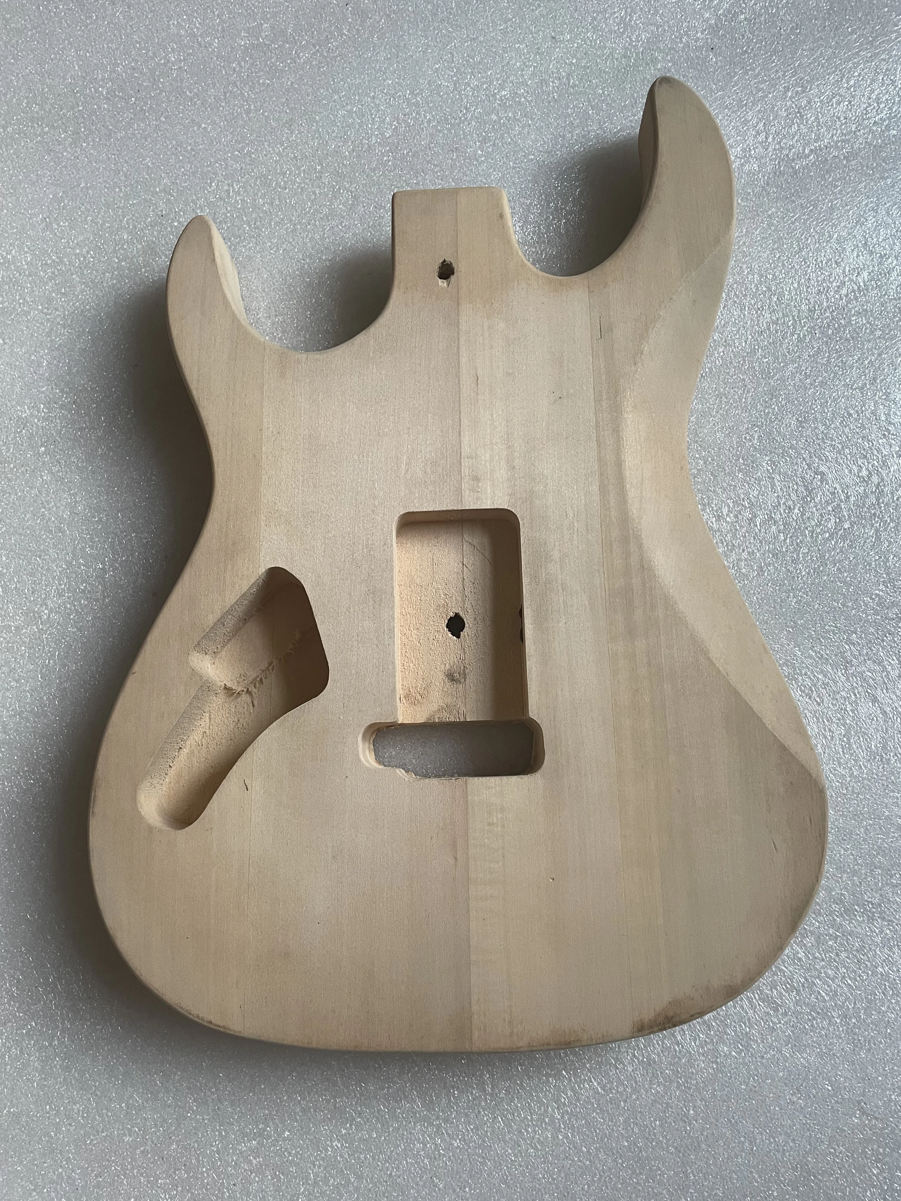 Rare Unfinished Guitar Body, Basswood Flame Maple Veneer, Carved Pattern, Musical Instruments, Wooden Parts, DIY Accessory