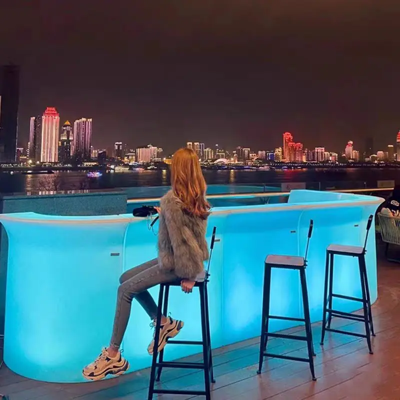 New Rechargeable Wine Cabinet Lighting Bar Counter Waterproof Bar Disco Ktv Waiter Cocktail Tables Bar Nightclub Furniture