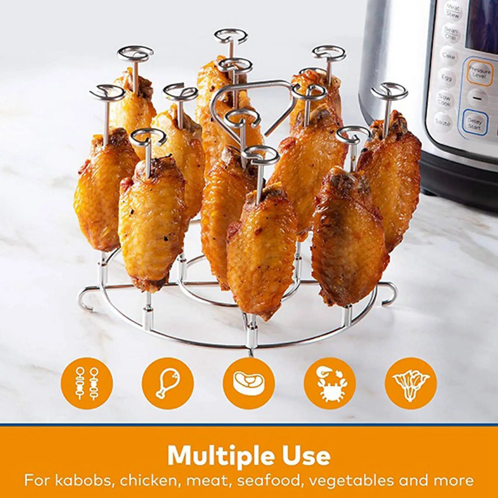 2X Grills Dehydration Racks,Skewer Stand Suitable For Ninja Foodi 8 Quart Air Fryer Accessories A62X