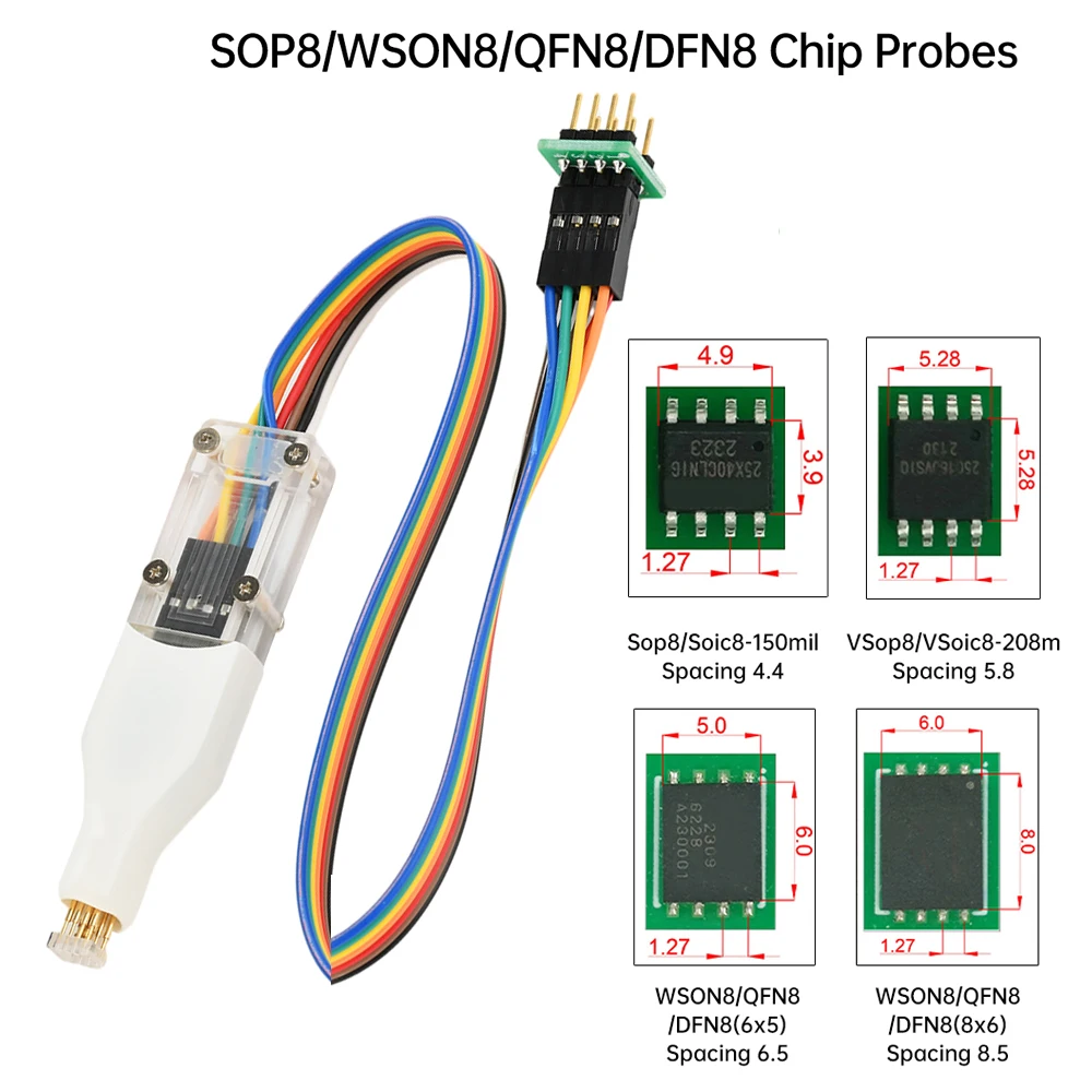 sonda-de-teste-sop8-wson8-qdfn8-para-gravacao-e-leitura-de-microchips-com-cabo-e-espacamento-de-pinos-44-58-65-85