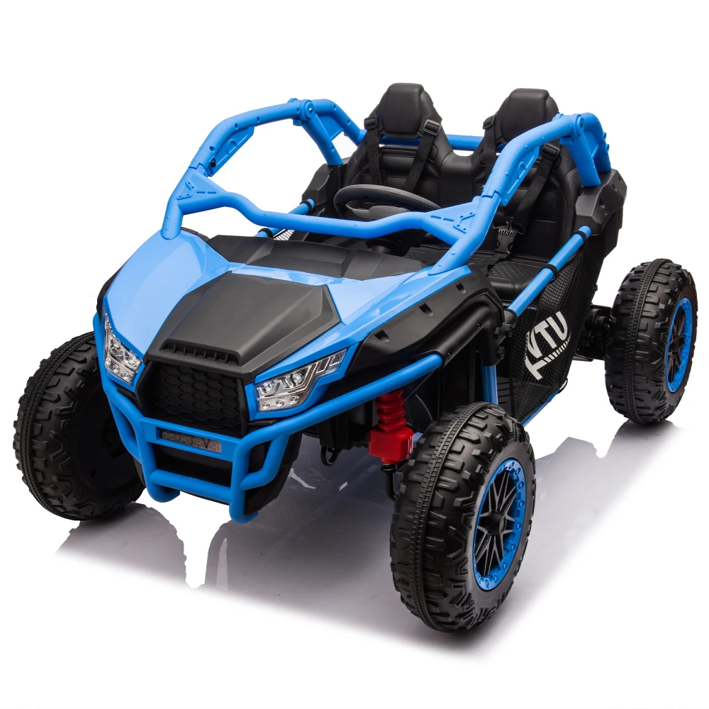 

24V Two-seater Kids Ride On UTV w/Parents Control,20in seat width,400W Super high power,Four-wheel Suspension,Bluetooth,MP3