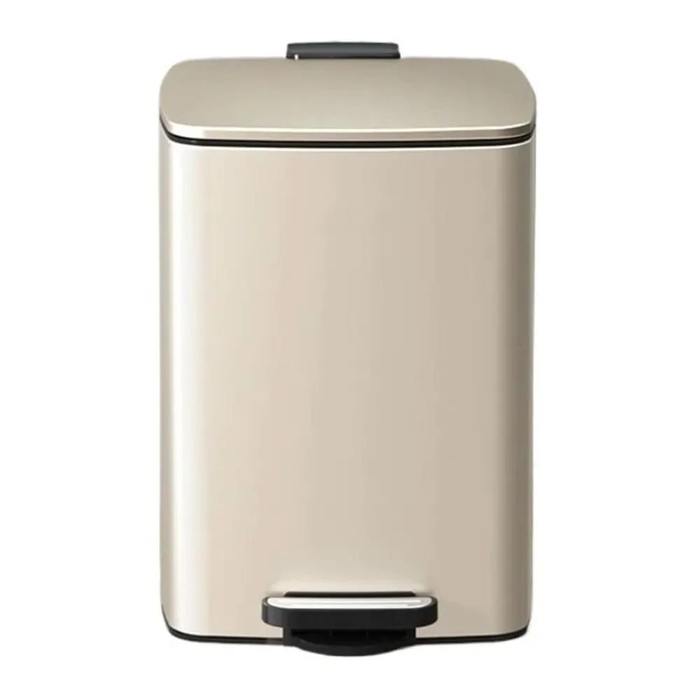 

Waste Bin 20/30 Liter Brushed Stainless Steel Trash Can, Square Pedal Recycle Bin with Lid and Inner Buckets, Hands-Free Steel