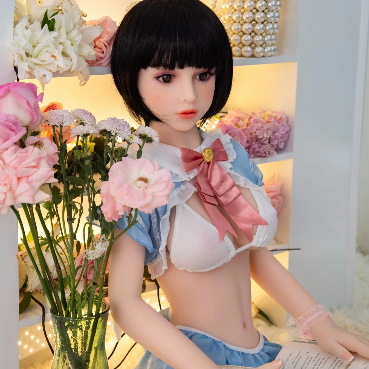 Boneca de anime colecionável tpe realista de 103cm com esqueleto de metal articulado, toque de pele macia para exibição realista e terapia posable