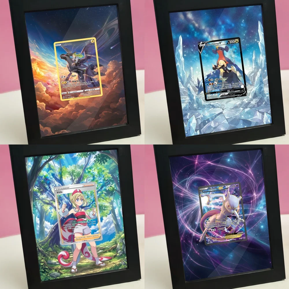 

Anime Art Display Game Card Photo Frame for Sneasler Irida Regidrago Rotom Skuntank Garchomp Mewtwo Zekrom Ptcg Storage Box