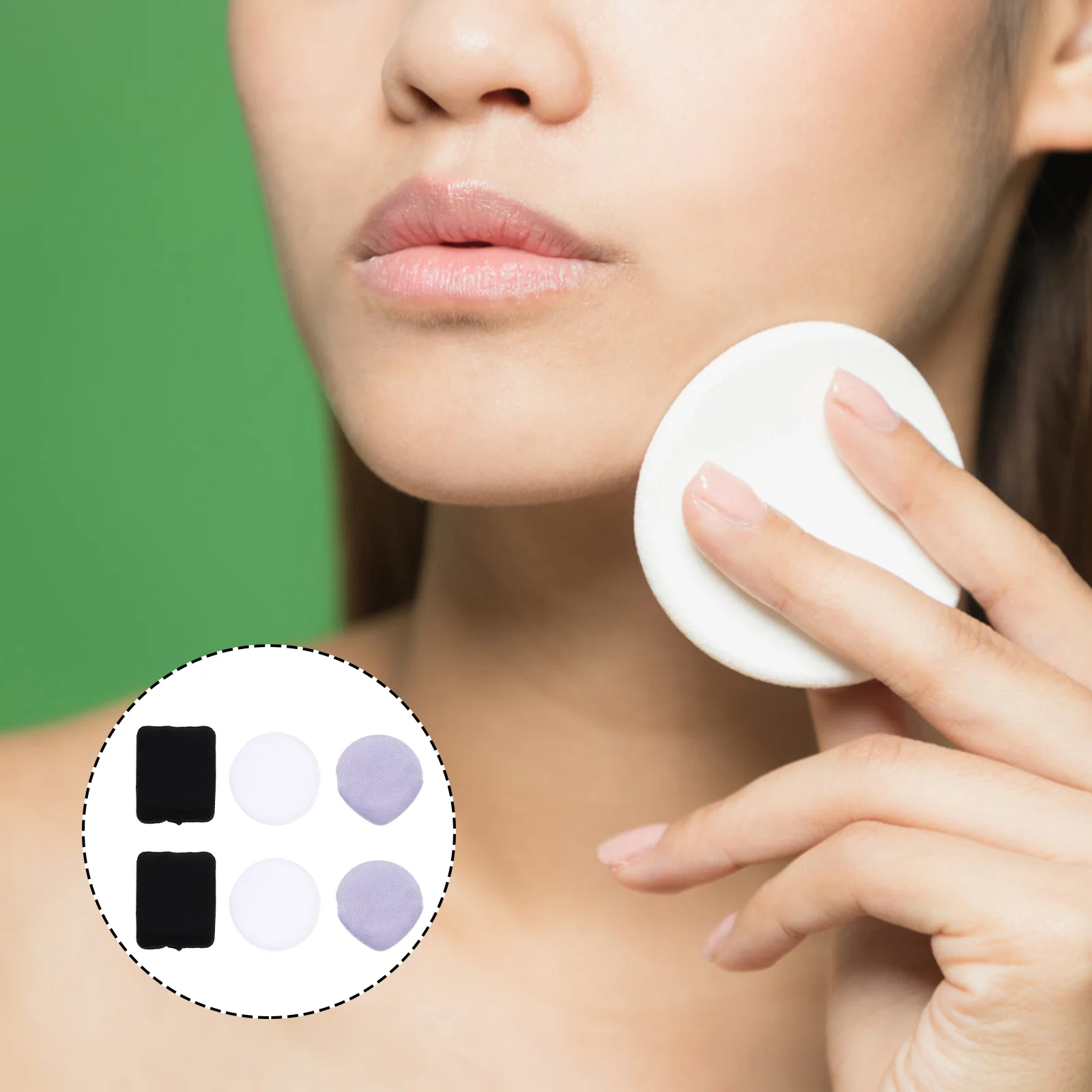 Conjunto de 6 peças de esponjas faciais, almofadas de maquiagem práticas e duráveis para pó solto, fáceis de limpar e usar como lindos presentes para amigos