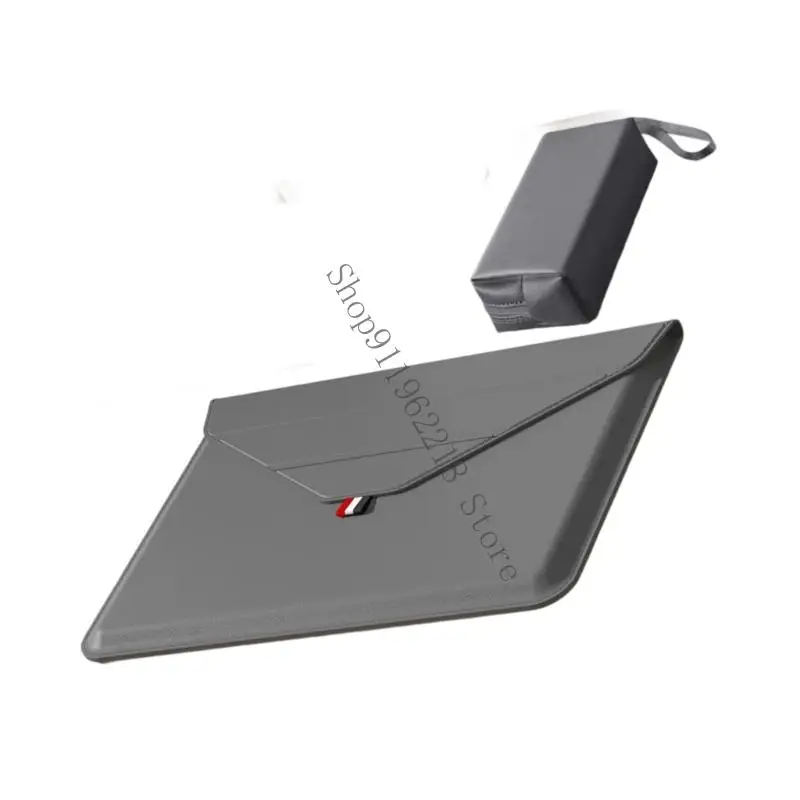 Laptop Sleeve Leather Laptop Case,Waterproof Antis Scratch Leather Laptop Protective Cover with Stand for Travel Office 066F