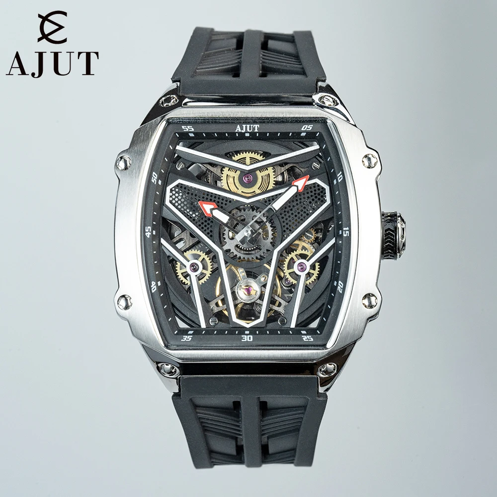 

Мужские часы AJUT с автоматическим механизмом 0581, механические часы с сапфировым стеклом, роскошные мужские часы Tonneau, водонепроницаемые деловые часы