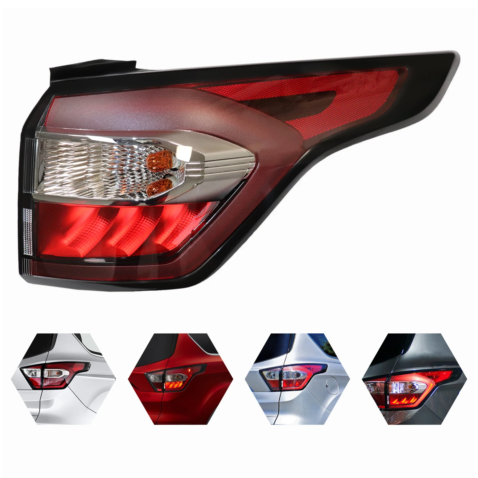 

Right Outer Side Rear Tail Light Brake Lamp Fits For 2017-2019 Ford Escape Kuga Stop Warming Lights Taillights Tail Lamp