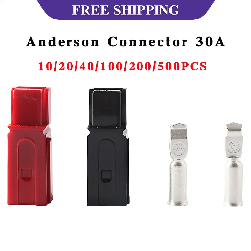 

10/20/40/100/200/500 Pcs Anderson Connector 30A Amp 600V Powerpole Connector For Electric Forklift Interlocking Plug Terminals