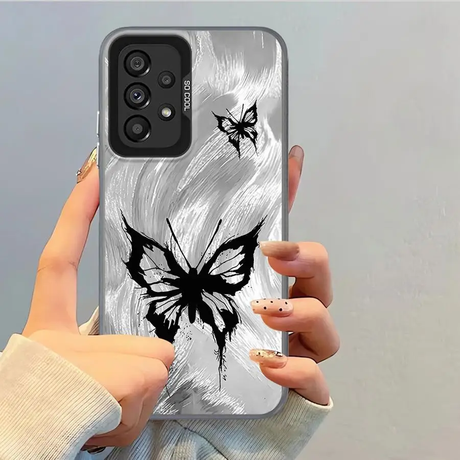 Case for Samsung Galaxy S20 Plus S21 S25 Note 20 Ultra S23 S23 S24 FE S22 Back Phone Cover INS Retro Butterfly