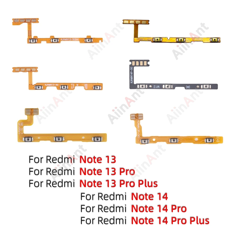 OEM On Off Buttons key Volume Power Flex Cable For Xiaomi Redmi Note 13 14 13C 14C 14R Pro Max Plus 4G 5G