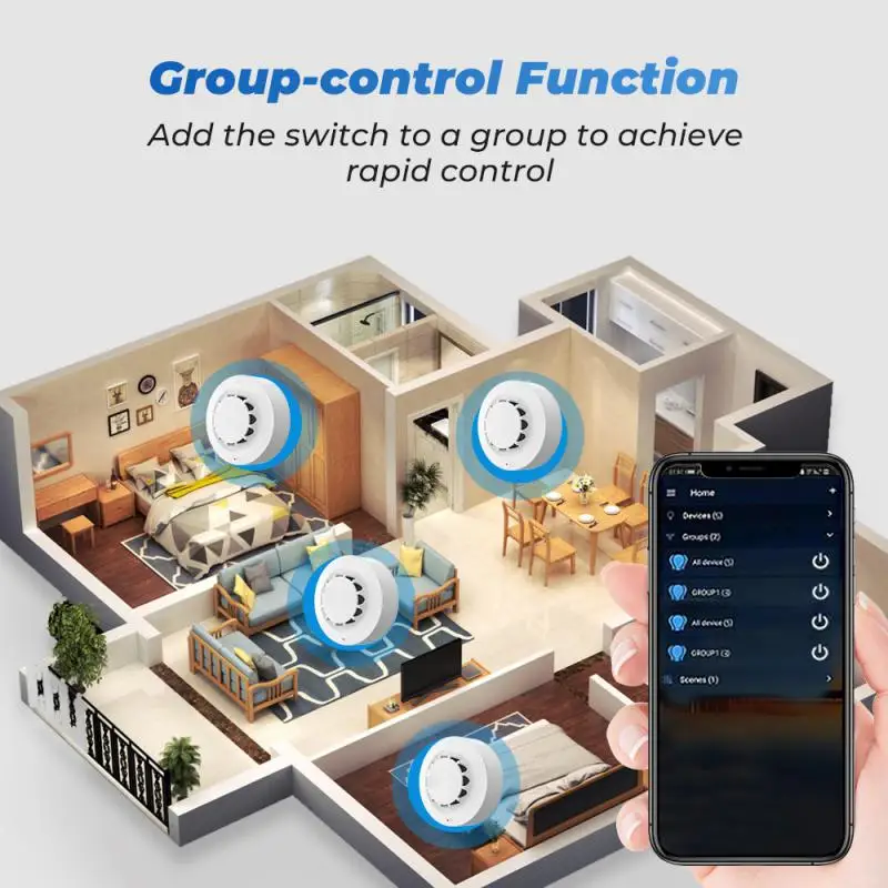 Tuya-Détecteur de fumée avec son progressif, alarme Wi-Fi Zigequation, capteur de fumée photoélectrique, fonctionne avec la sécurité du hub Tuya Zigbee, 80dB