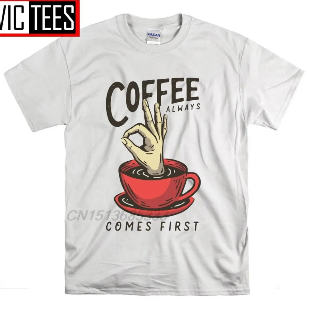 New Coffee Always Comes First T Shirt Men Slogan Cafe Funny T-shirts Monkey Skateboard T Shirt Unisex Crazy Animal T-shirts