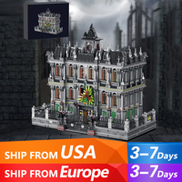 7499PCS Lunatic Hospital Model MOC 613002 City Street View Psychiatric Architecture Building Blocks With Lighting Toys Kids Gift