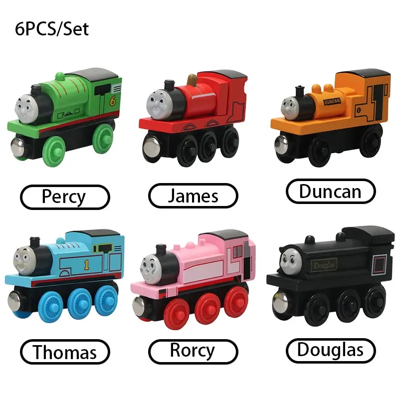 Thomas and Friends Wooden Train Model Toy Magnetic Molley Gold Diesel Lady Toby Rail Educational Toys For Children Birthday Gift