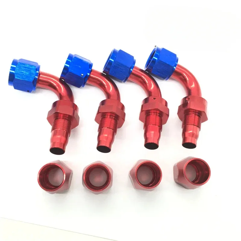 PinXin 1PC AN4-90 AN6-90 AN8-90 AN10-90 Degree Aluminum Oil Cooler Hose Fitting Swivel Hose End Fitting Adapter Oil Fuel Line