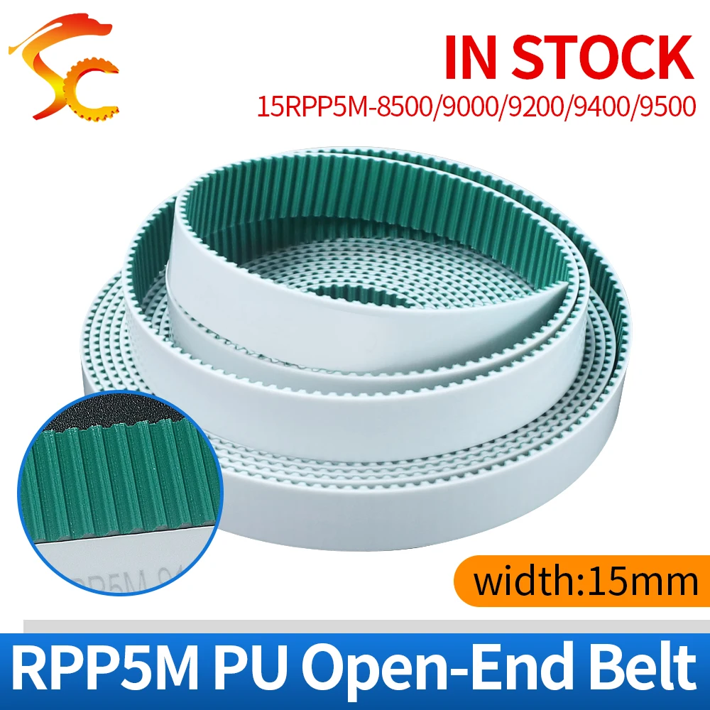 RPP5M Polyurethane Open-End Belt for 15mm width 15RPP5-8500 15RPP5-9000 15RPP5-9200 for Large format printer