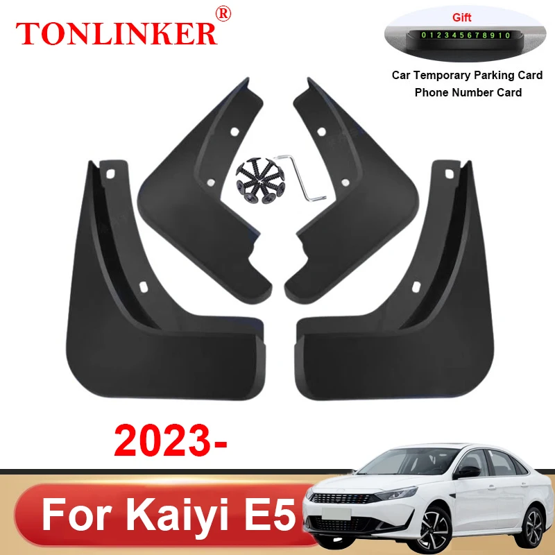 TONLINKER Mudguard For Kaiyi E5 Sedan 2023 1.5CVT Luxury Mudguards Splash Guards Fender Car Mudflaps 4Pcs Car Accessories Goods