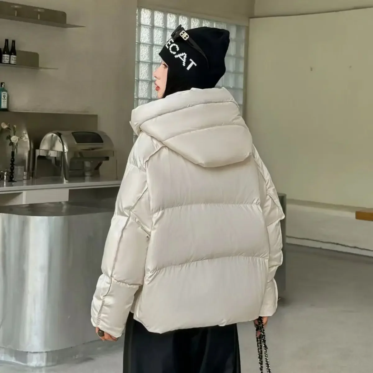 Chaqueta de plumón de invierno para mujer europea 90 plumón de pato blanco chaqueta informal a prueba de viento para ir al trabajo