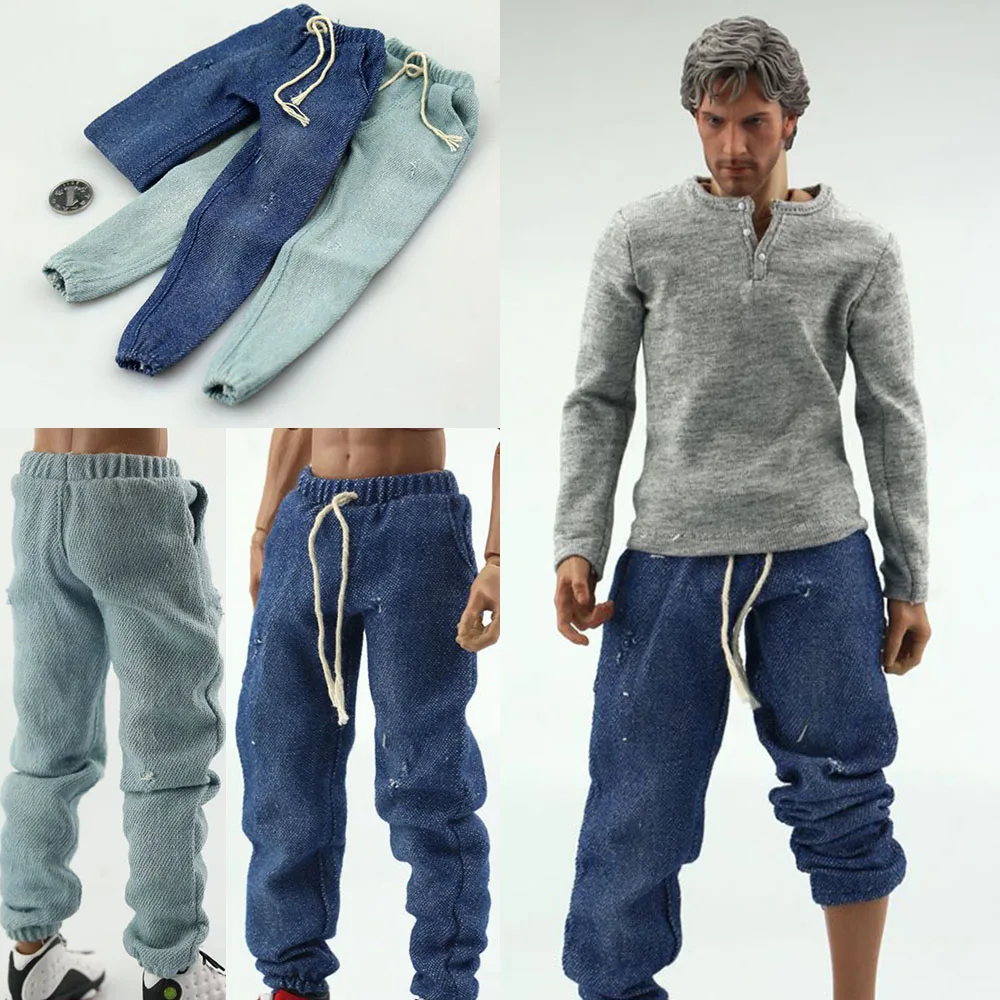 

Мужские трендовые повседневные джинсовые брюки с эффектом крупного плана масштаб 1/6, брюки, одежда, модель подходит для 12 дюймовых экшн-фигурок солдат, кукол