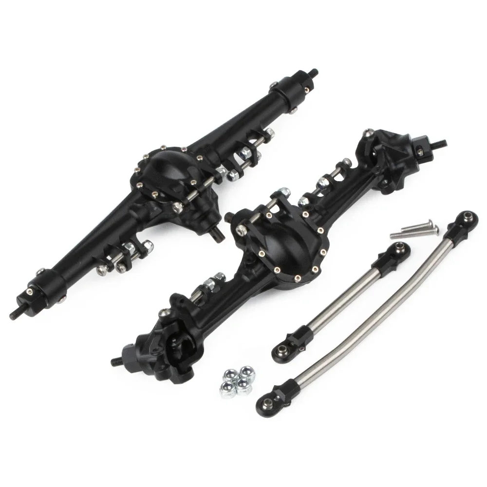 CNC Integrated Aluminum Front Rear Axle for 1/10 RC Crawler Axial SCX10 II 90046 Optional Overdrive / Underdrive Gear / SOA