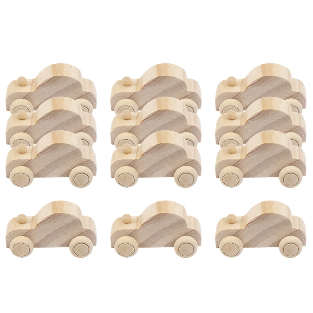 

12pcs Unfinished Wooden Cars Craft Paintable Wood Car Toys Diy Car Crafts for Kids Toys