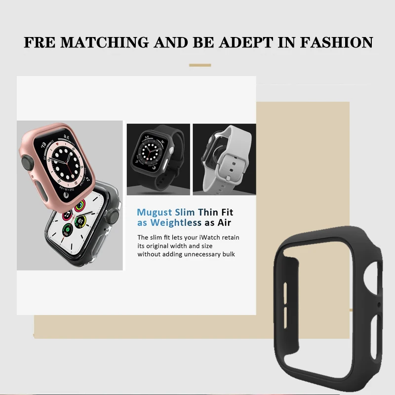 Matte PC Cover For Apple Watch 49mm 45mm 41mm 38mm 42mm 40 44mm Case Bumper Protective Frame for iWatch Ultra SE 9 8 7 6 5 4 3 2