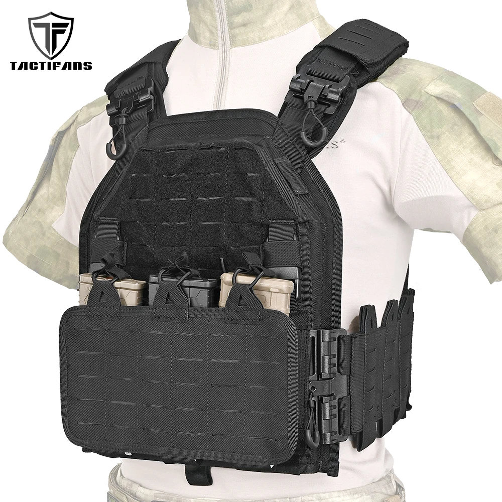 

MOLLE Tactical Vest Plate Carrier Front Triple Magazine Panel Quick Release Elastic Assult Cummerbund Airsoft Armor Hunting Vest